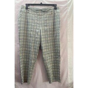C Est. 1946 Women's Plus Size 18W High-Rise Gray Plaid Pull-on Pants